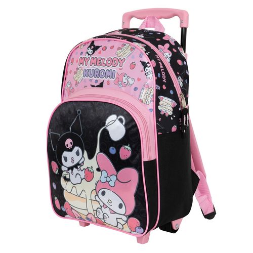 Mochila con ruedas escolar my melody y kuromi ref:ewe179738-ng