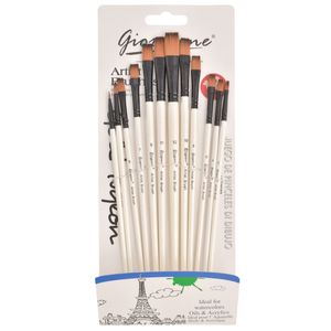 Set de pinceles punta plana x12 pz. ref:es26694