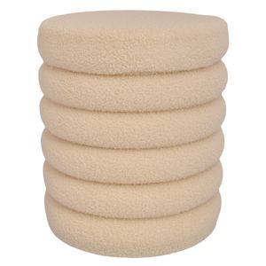 Asiento Otomano Home Life, Color Crema, 37x40cm, 37x40cm