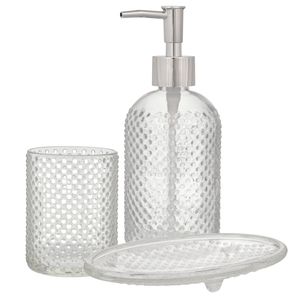 Accesorio p \ bano vidrio x3 pz.ref:es27467 (24.5x18x8cm)
