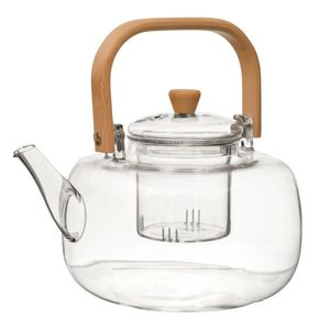 Tetera vidrio c \ infusor mango bamboo san5478 1400ml