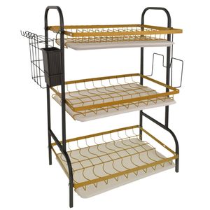 Platera metalica 3 pisos dorado san5467 (42x23.5x60cm)