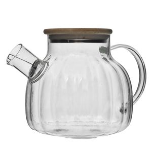 Tetera vidrio c \ tapa bamboo ref:es27893 (d13x13cm) (800ml)