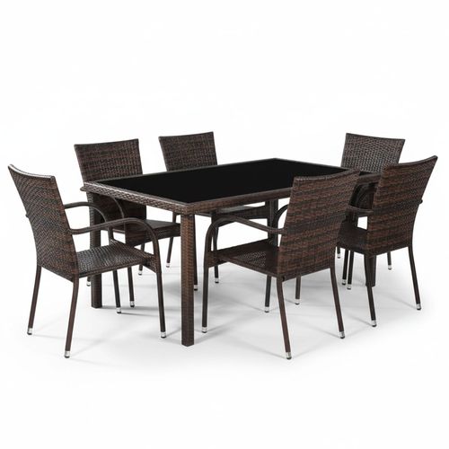Comedor p \ exterior x7 pz.ref:jh-211-l (l150xw90xh72cm \ w56xd60xh91cm)