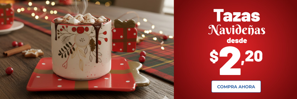 Tazas navideñas desde $2.20
