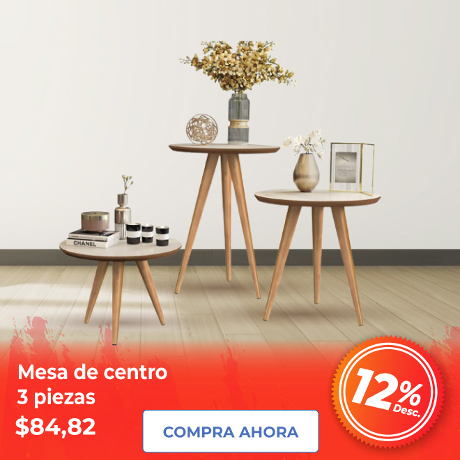 Mesa de centro 3 piezas