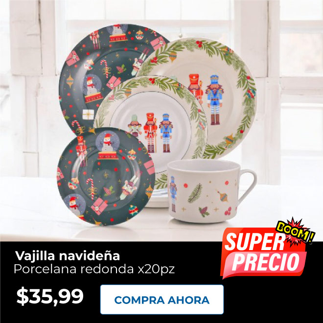 Vajilla navideña de porcelana $35.99