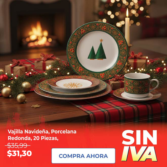 Vajilla navideña sin iva + envío gratis