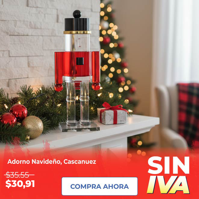 Adorno Navideño, Cascanuez, Cristal, 9cmx22cm, ES27287