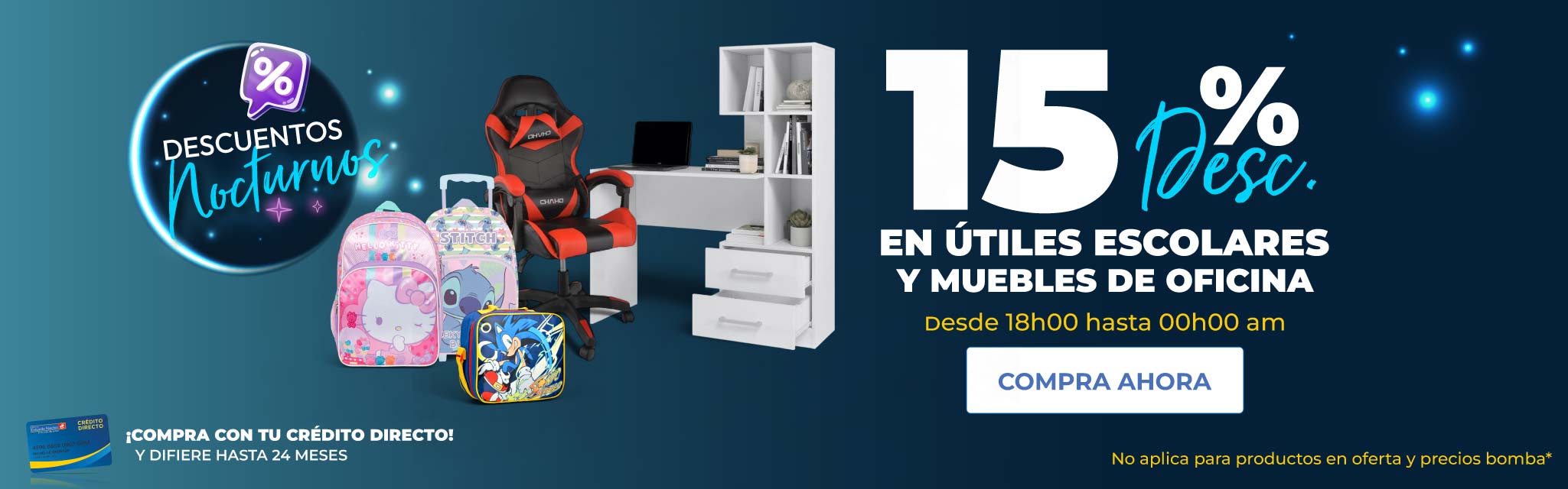TODO escolar al 15% dsct